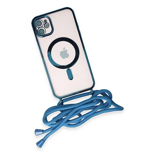 iPhone 11 K�l�f Divo Lazer Ask�l� Magsafe Kapak - Sierra Blue
