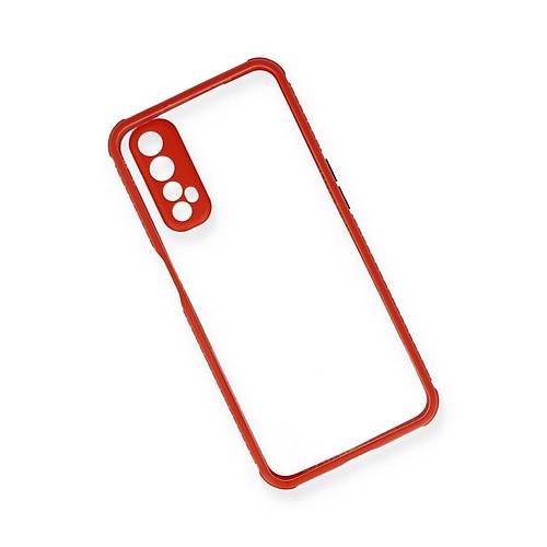 Realme 7 K�l�f Miami �effaf Silikon - K�rm�z�