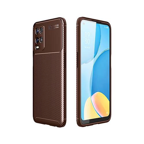 A54 4G K�l�f Auto Focus Karbon Kapak - Kahverengi