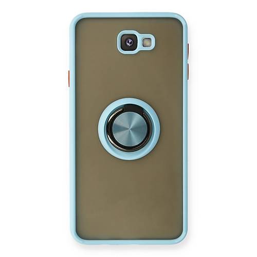 Galaxy J7 Prime K�l�f Montreal Y�z�kl� Silikon Kapak - Buz Mavi