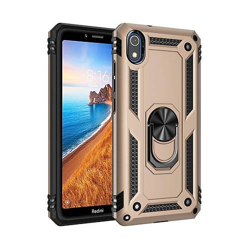 Redmi 7A K�l�f Sofya Y�z�kl� Silikon Kapak - Gold