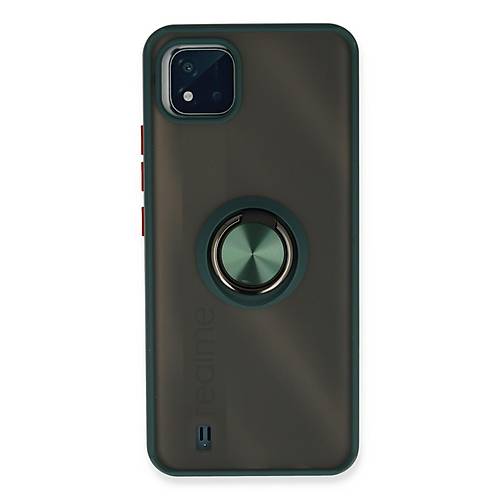 Realme C11 2021 K�l�f Montreal Y�z�kl� Silikon Kapak - Ye�il