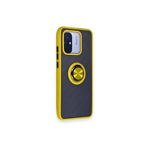 Redmi 12C K�l�f Montreal Y�z�kl� Silikon Kapak - Sar�