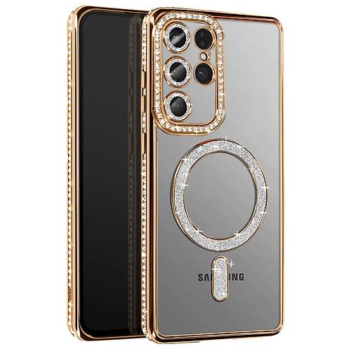 Galaxy S26 Ultra Joke Simli Magneticsafe K�l�f - Gold
