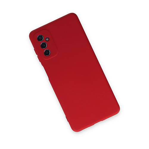 Galaxy M52 5G K�l�f Nano i�i Kadife Silikon - K�rm�z�