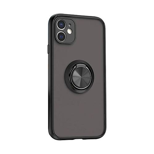 iPhone 11 K�l�f Montreal Y�z�kl� Silikon Kapak - Siyah