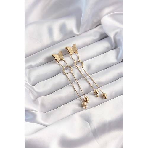 316L �elik Alt�n Renk Sallant�l� D���m Model Kelebek K�pe