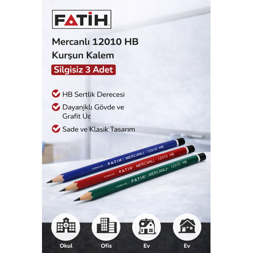 Fatih Mercanl� 12010 HB Kur�un Kalem 3 Adet