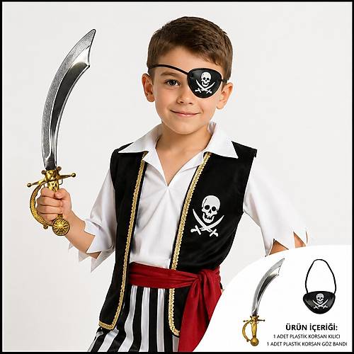 Korsan K�l�� ve G�z Band� Seti Parlak (�ocuk & Yeti�kin Uyumlu)