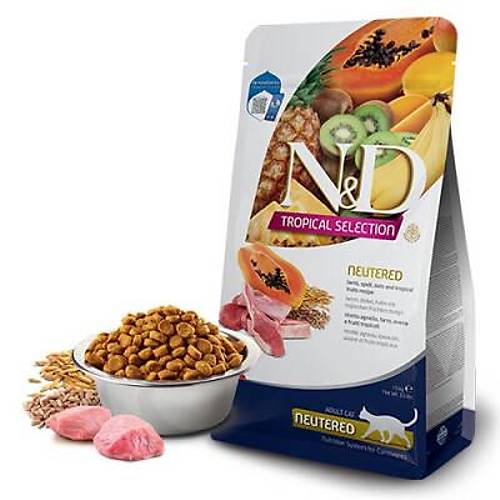 N&D Tropical Selection Kuzu Etli ve Tropikal Meyveli K�s�rla�t�r�lm�� Kedi Mamas� 1,5 Kg