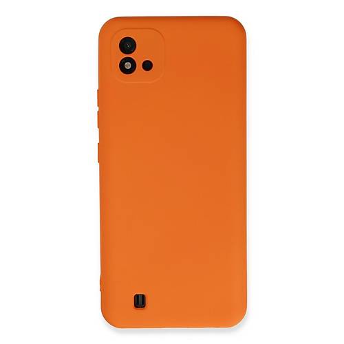 Realme C11 2021 K�l�f Nano i�i Kadife Silikon - Turuncu