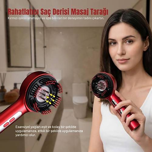 �arjl� Sa� Masaj ve Bak�m Tara��, Ta��nabilir �arj Edilebilir Sa� Derisi Tara��