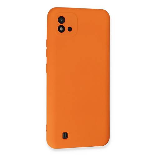 Realme C11 2021 K�l�f Nano i�i Kadife Silikon - Turuncu