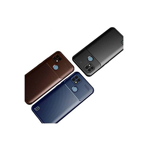 Realme C21 K�l�f Auto Focus Karbon Kapak - Lacivert