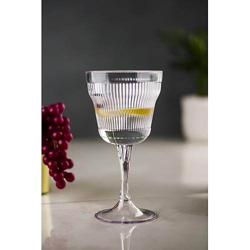 Akrilik �effaf 6'l� Kadeh & Su Me�rubat Kahve Yan� Barda�� 300 ml ( Cam De�ildir )