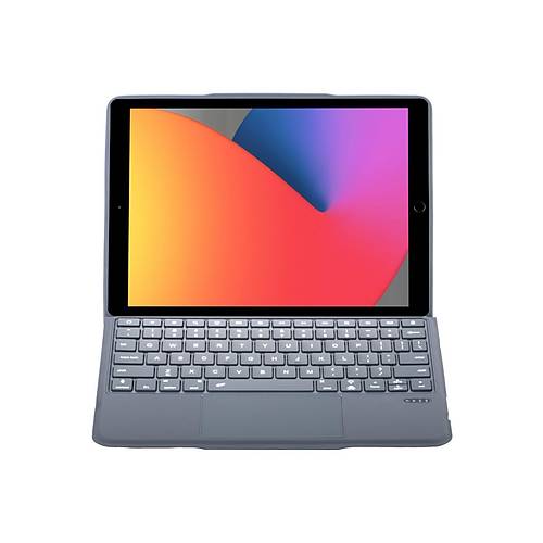 T5506D iPad 10.2 (9.Nesil) K�l�f Palermo Ledli Klavyeli Standl� Tablet K�l�f� - Siyah