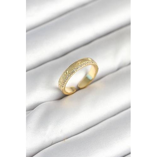 Gold Renk �erit Zirkon Ta�l� Kad�n Y�z�k