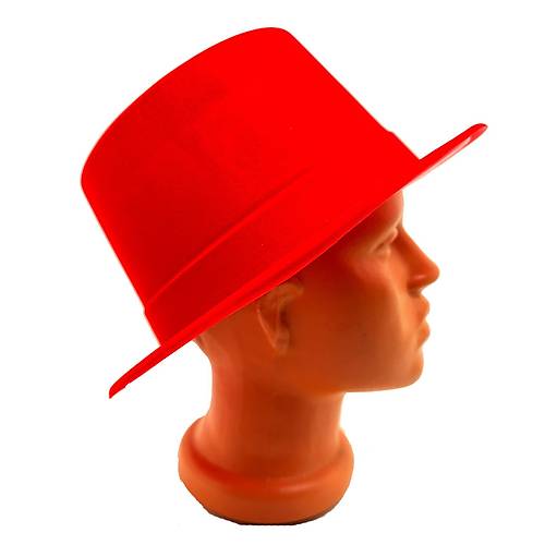 K�rm�z� Renk Plastik Nubuk Kadife Flok Kaplama F�tr �apka 11 cm