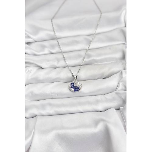 316L �elik Zincir G�m�� Renk Gece Model Zirkon Ta�l� Kad�n Kolye