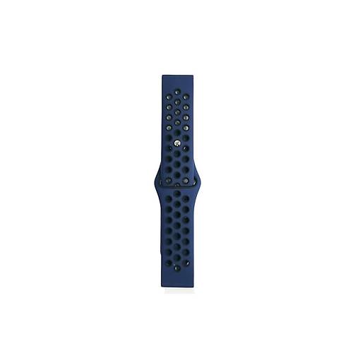 Watch 22mm Spor Delikli Kordon - Lacivert-Siyah