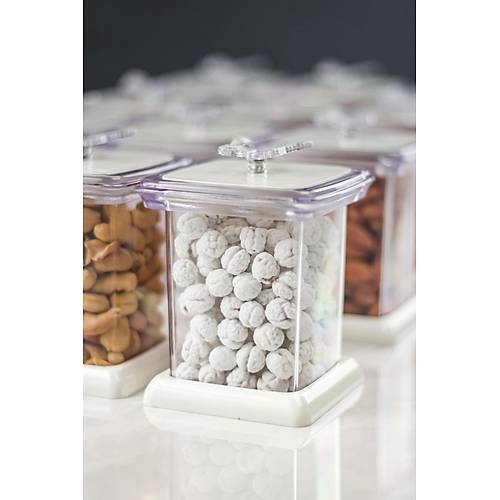 Akrilik Beyaz 12 Li Baharat Kavanozu & Baharatl�k & Baharatl�k Seti 200 ML ( CAM DE��LD�R )