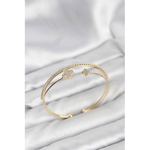 Yonca Model Pirin� Gold Renk Kad�n Bileklik