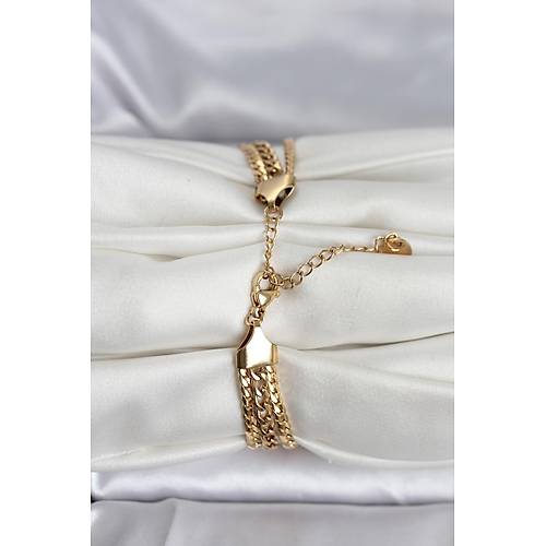 316L �elik Gold Renk 3'l� Kad�n Bileklik
