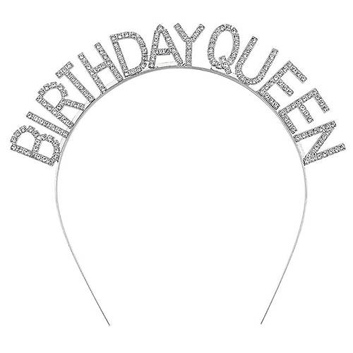 G�m�� Renk Kristal Ta�l� Parlak Birthday Queen Yaz�l� Krali�e Ta� 16x17 cm