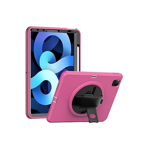 iPad Pro 11 (2018) K�l�f Hand Strap Tablet K�l�f� - Pembe