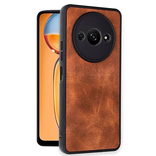 Redmi A3 4G K�l�f Aras Deri Kapak - Taba