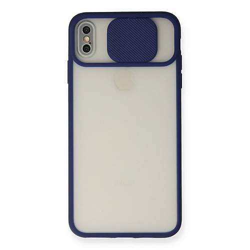 iPhone X K�l�f Palm Buzlu Kamera S�rg�l� Silikon - Lacivert