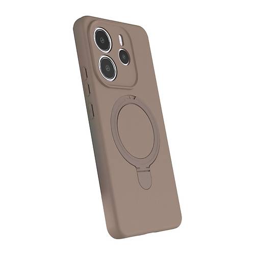 Redmi Note 14 4G Regal Magsafe Standl� Kapak - ��l Titanyum