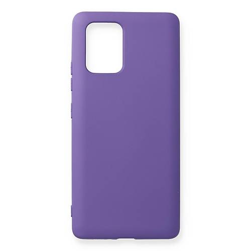 Galaxy A91 / S10 Lite K�l�f Nano i�i Kadife Silikon - Mor