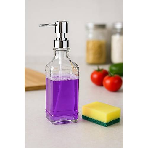 Cam Kare S�v� Sabunluk 750 ml