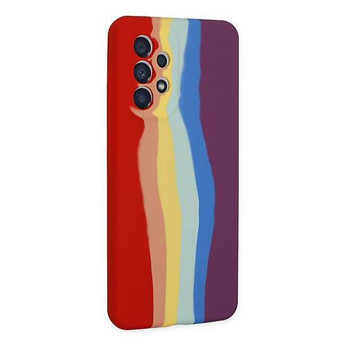 Galaxy A73 5G K�l�f Ebruli Lansman Silikon - K�rm�z�-Mor