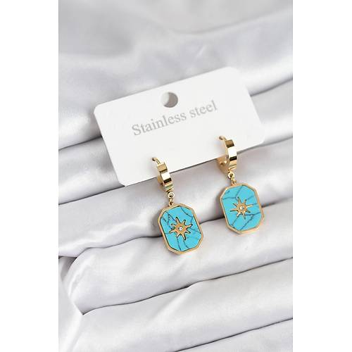 316L �elik Gold Renk Kutup Y�ld�z� Model Kad�n K�pe