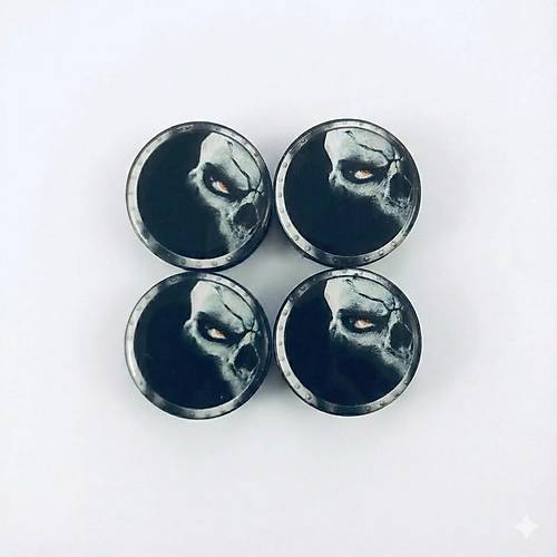 Kuru Kafa Ghost Damla Ge�me Jant G�bek Kapa�� 4�l� Set 55/58mm Siyah