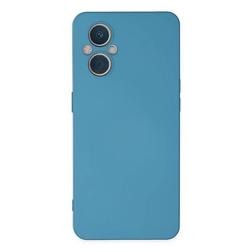 Reno 7 Lite K�l�f Nano i�i Kadife Silikon - Mavi