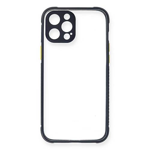 iPhone 12 Pro K�l�f Miami �effaf Silikon - Lacivert