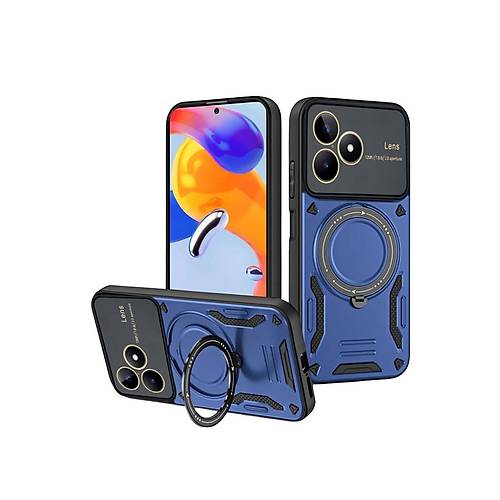 Realme C53 K�l�f Joy Lens Standl� Kapak - Lacivert