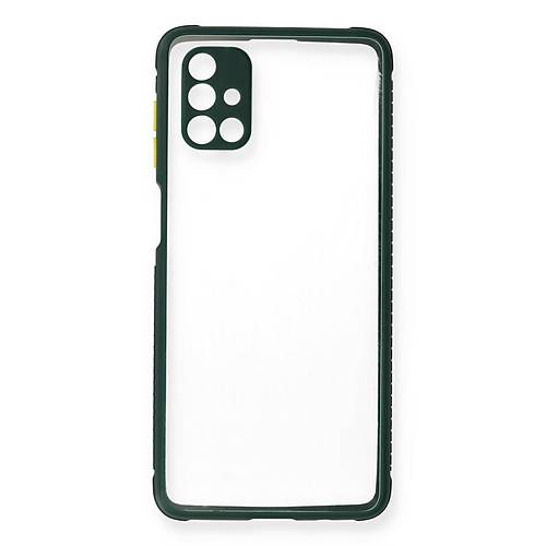 Galaxy M51 K�l�f Miami �effaf Silikon - Koyu Ye�il