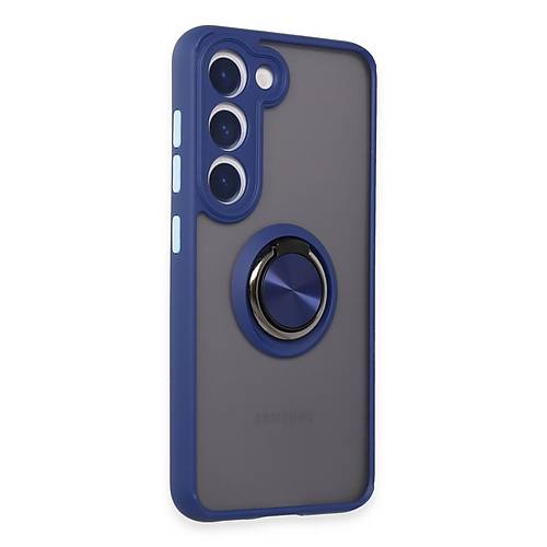 Galaxy S23 K�l�f Montreal Y�z�kl� Silikon Kapak - Lacivert