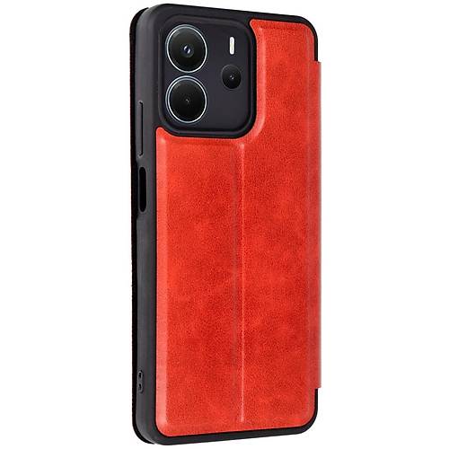 Redmi Note 14 4G K�l�f Flip Cover - K�rm�z�