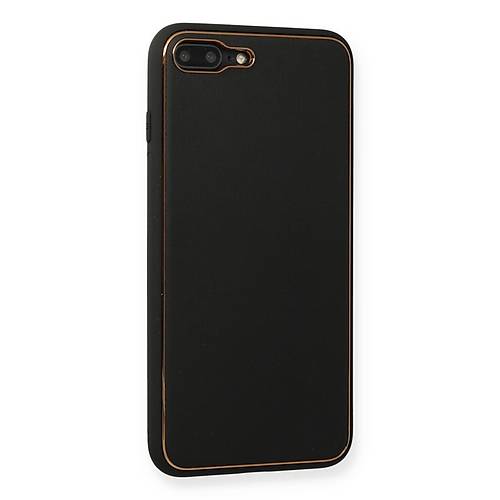 iPhone 7 Plus K�l�f Coco Deri Silikon Kapak - Siyah