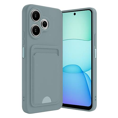 Redmi 13 4G K�l�f Kelvin Kartvizitli Silikon - A��k Ye�il