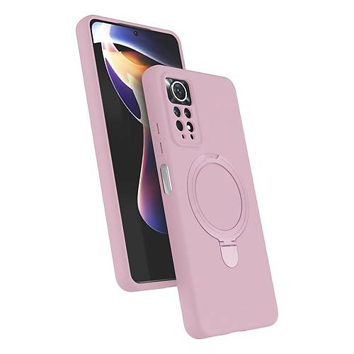 Redmi Note 12 Pro 4G Regal Magsafe Standl� Kapak - A��k Pembe