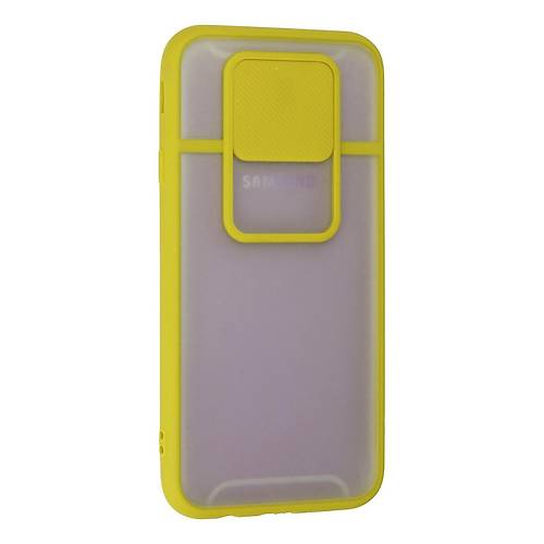 Galaxy J7 Pro / J730 K�l�f Palm Buzlu Kamera S�rg�l� Silikon - Sar�