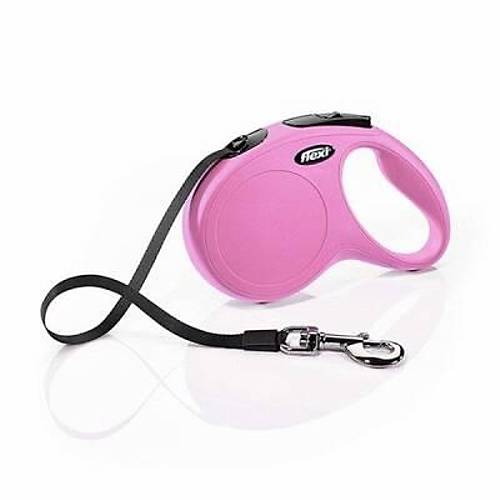 New Classic Otomatik �erit K�pek Gezdirme Tasmas� Medium 5 Mt Pembe