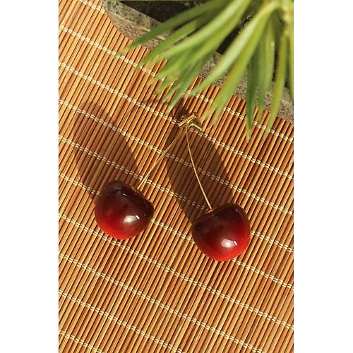 Gold Renk Kiraz Model Kad�n K�pe