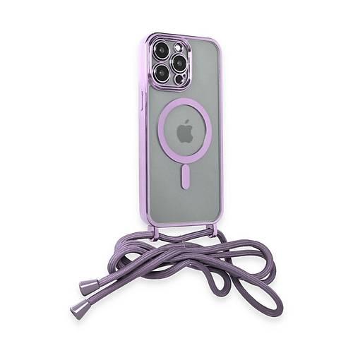 iPhone 12 Pro Max K�l�f Divo Lazer Ask�l� Magsafe Kapak - Lila